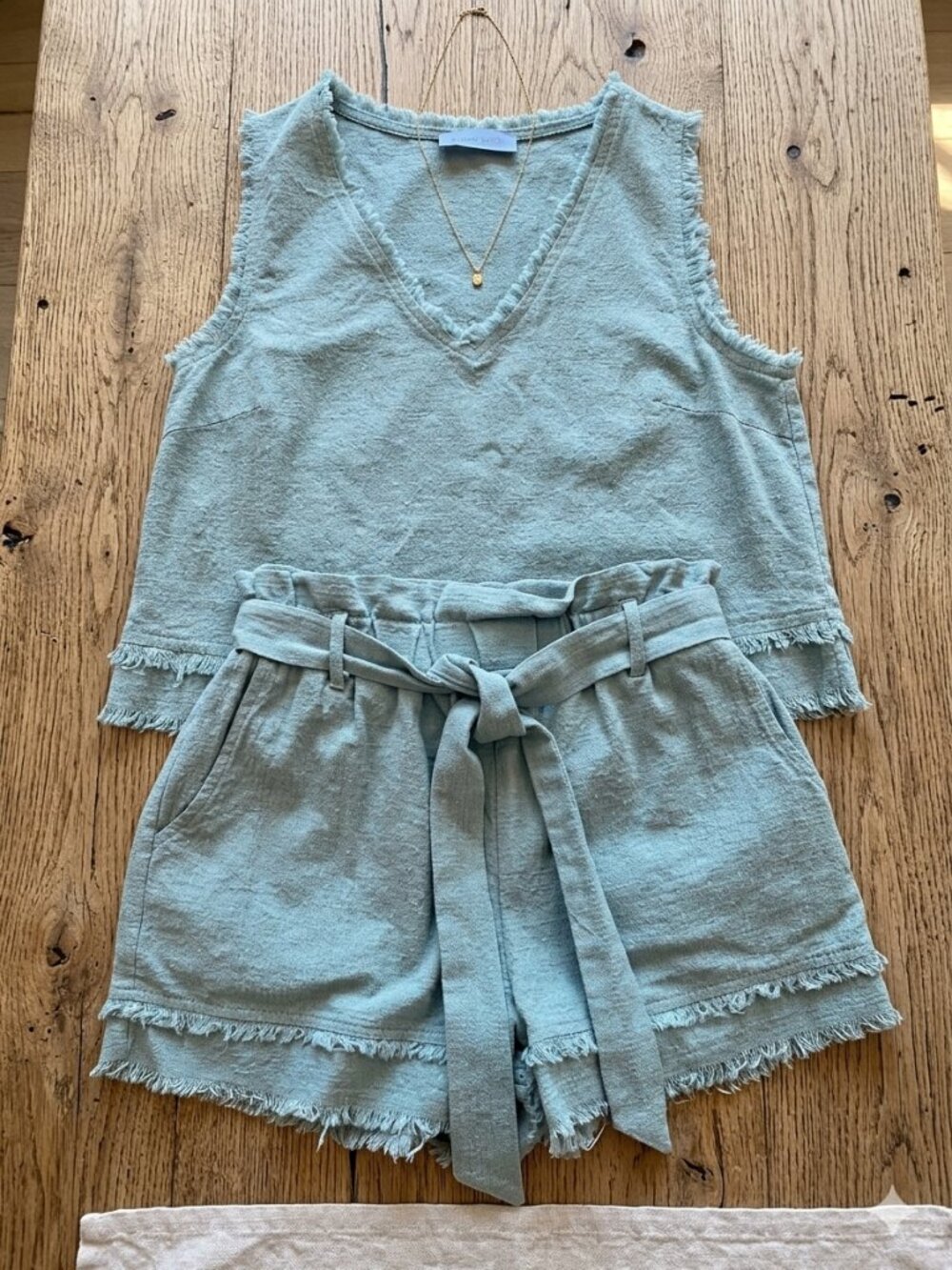 Adelaide Mint Green Tie Waist Shorts & Tank Set S/M